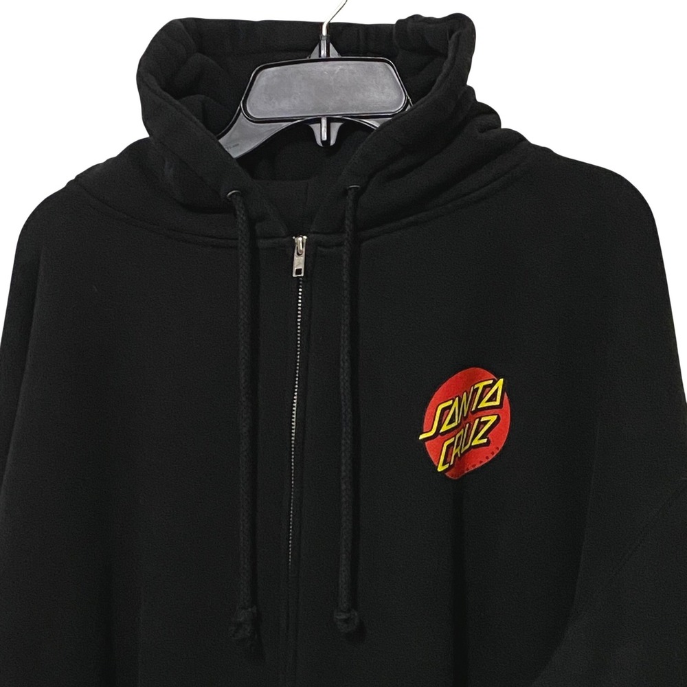 Santa Cruz Skateboards Classic Dot Mens Zip Hoodie 3XL Black Skater Surf Grunge‎